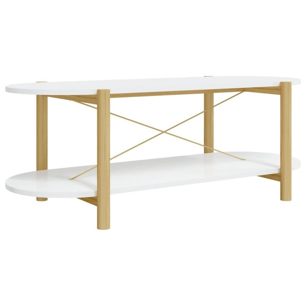 Coffee Table White 110x48x40 cm Engineered Wood