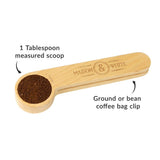 2 in 1 Wooden Coffee Clip & Spoon | M&W