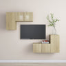 4 Piece TV Cabinet Set Smoked Oak Engineered Wood