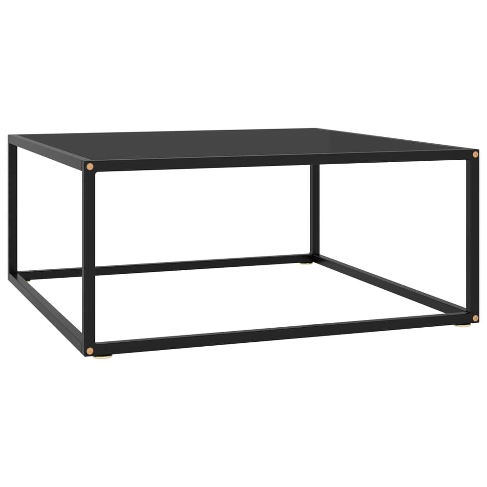 Coffee Table Black with Tempered Glass 60x60x35 cm