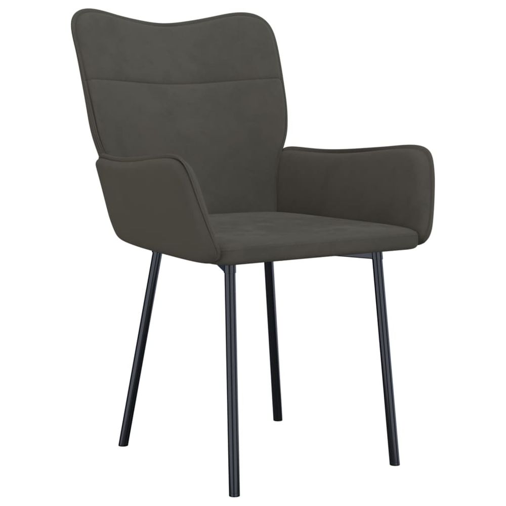 Dining Chairs 2 pcs Dark Grey Velvet