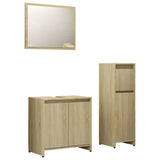 3 Piece Bathroom Furniture Set Sonoma Oak Engineered Wood