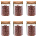 Storage Glass Jars with Cork Lid 6 pcs 650 ml