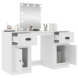 Dressing Table with LED White 130x50x132.5 cm