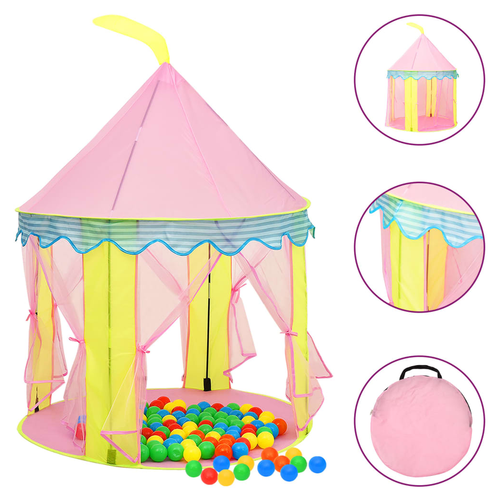 Children Play Tent with 250 Balls Pink 100x100x127 cm