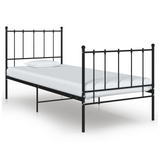 Bed Frame Black Metal 90x200 cm