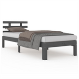 Bed Frame Grey Solid Wood 90x190 cm 3FT Single