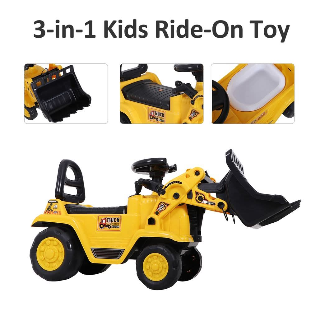 Ride-On Bulldozer Toddler Scooter Storage Cart Construction Truck