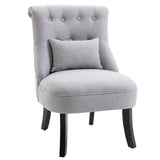 Fabric Single Sofa Dining Chair Upholstered W/ Pillow Solid Wood Leg Living Room