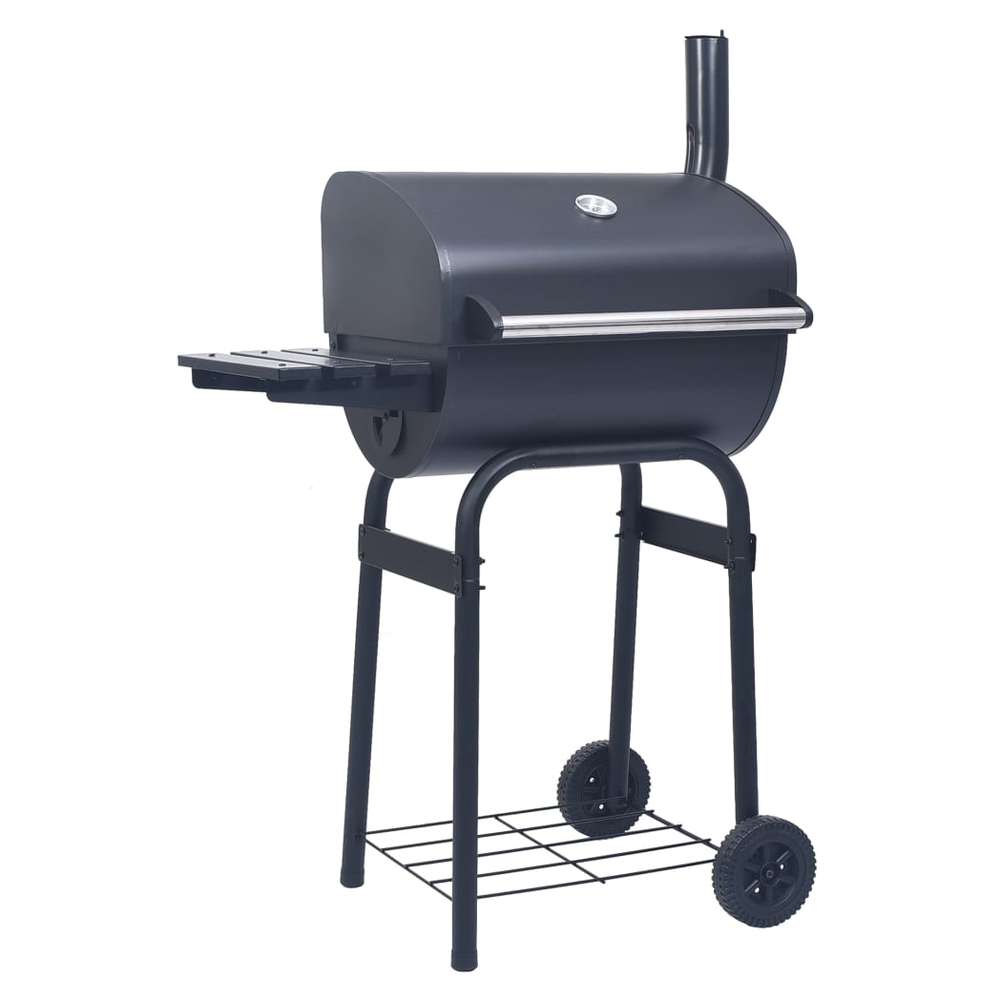 Charcoal BBQ Grill Smoker with Bottom Shelf Black