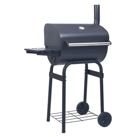 Charcoal BBQ Grill Smoker with Bottom Shelf Black