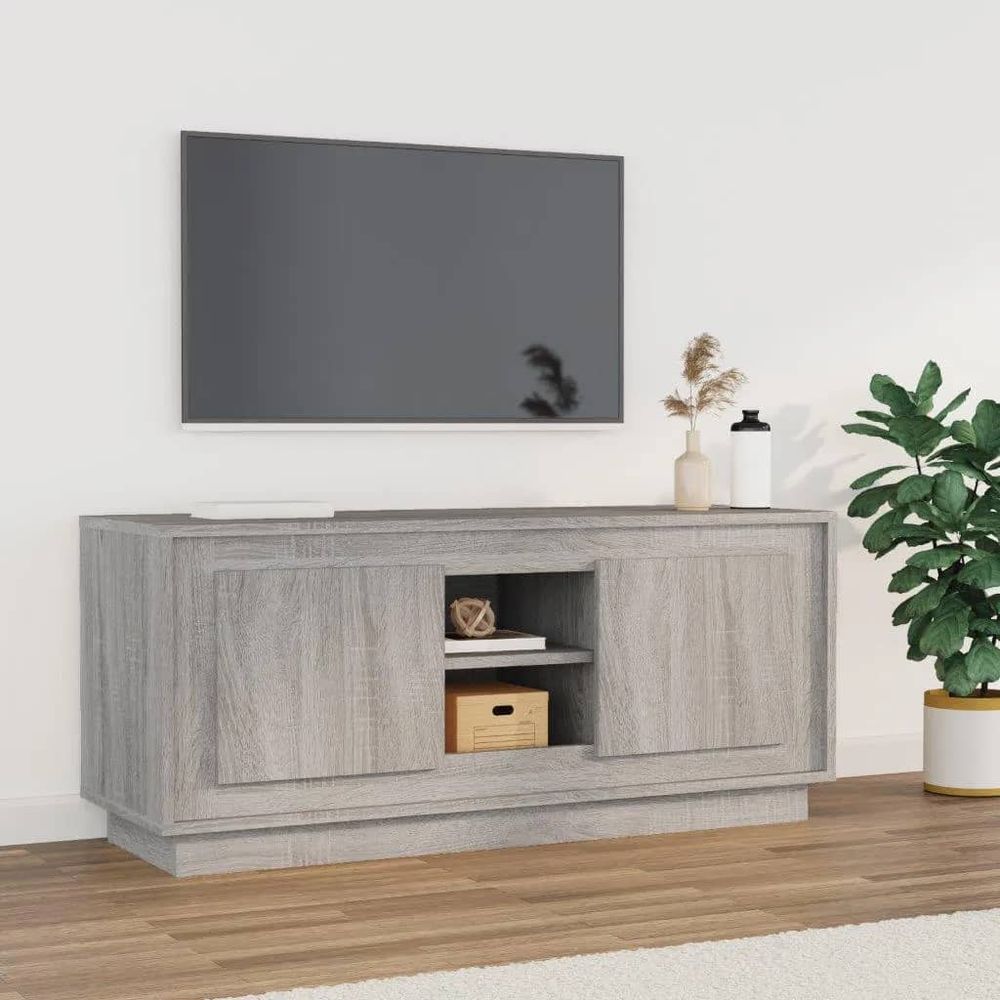 TV Cabinet White 102x35x45 cm Engineered Wood