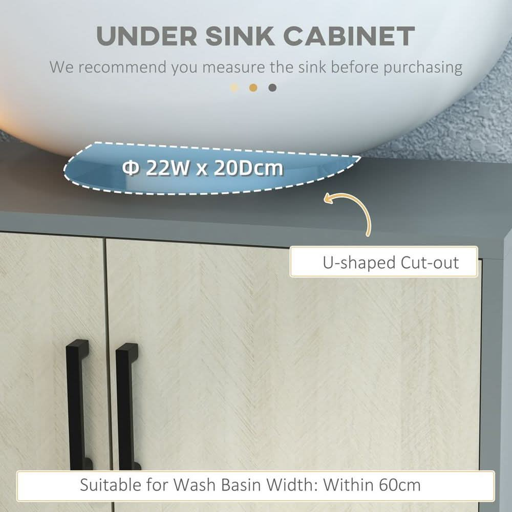 kleankin Bathroom Sink Cabinet, Under Sink Basin Storage Cupboard with Shelf