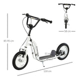 Dual Brakes Kick Scooter 12-Inch Inflatable Wheel Ride On Toy