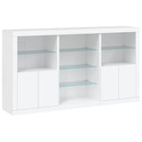 Sideboard with LED Lights White 181.5x37x100 cm