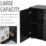 2-Tier Locking Office Storage Cabinet File Organisation w/ 2 Keys Black