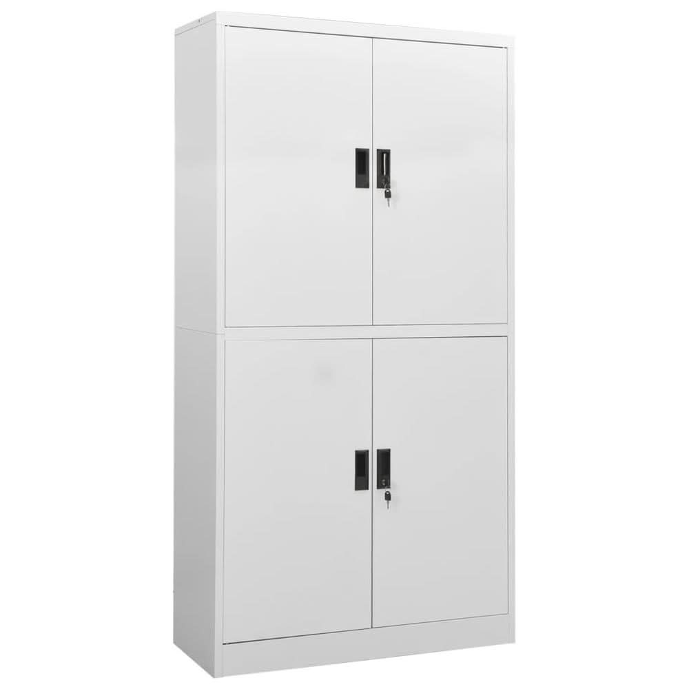 Office Cabinet White 90x40x180 cm Steel