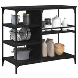 Kitchen Trolley Black 100x45x89.5 cm Engineered Wood