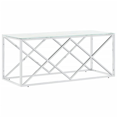 Coffee Table 110x45x45 cm Stainless Steel and Glass