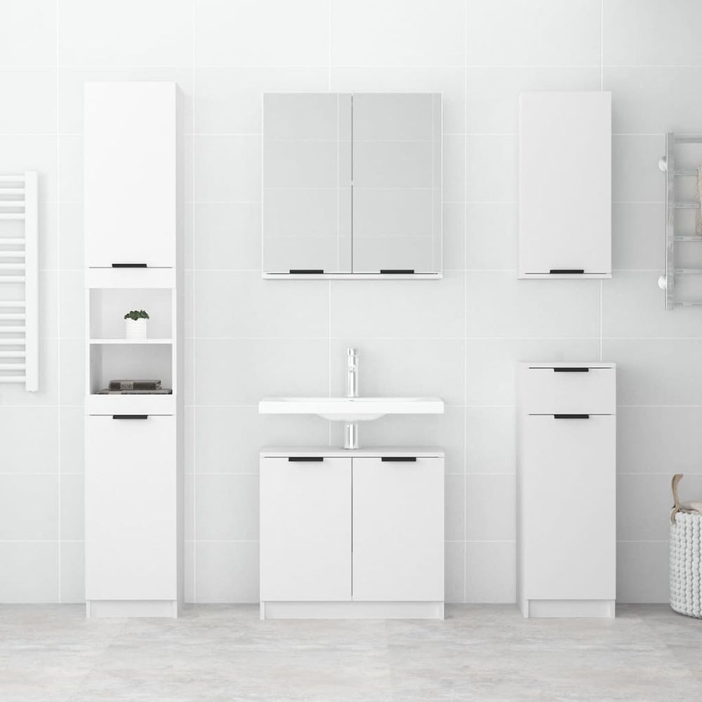 Bathroom Cabinet White 64.5x33.5x59 cm Engineered Wood