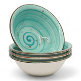 Porcelain Soup-Cereal Bowls Set of 4 Pebble Sea Green 18cm