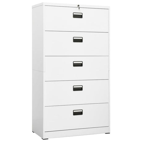 Filing Cabinet White 90x46x72.5 cm Steel