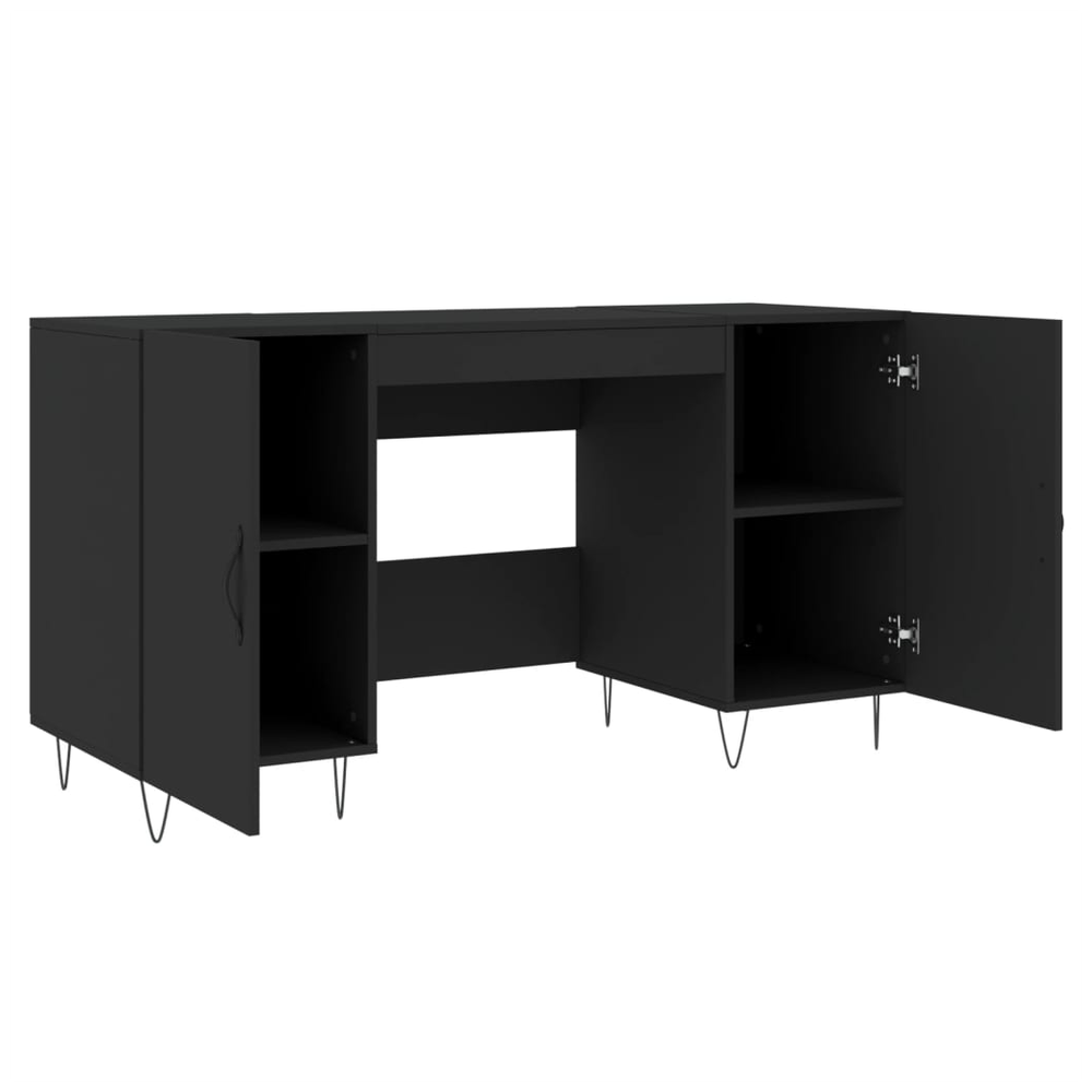 Desk Black 140x50x75 cm Engineered Wood