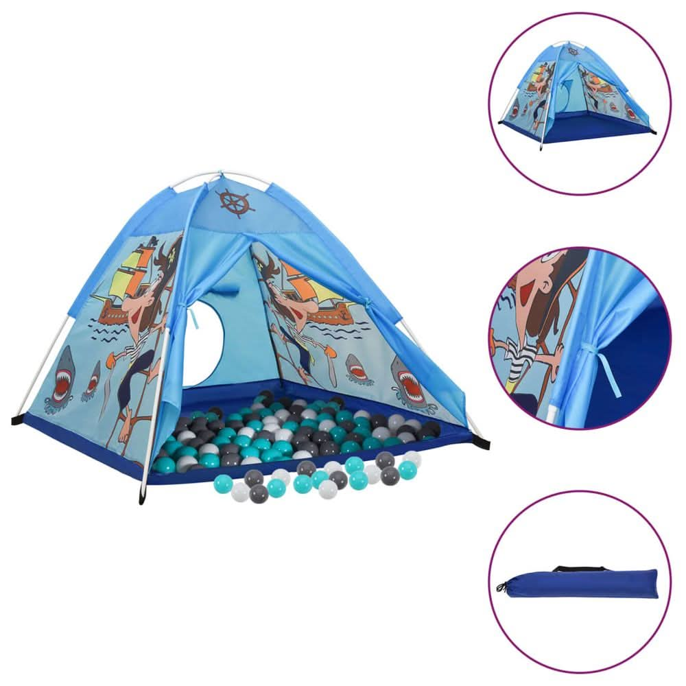 Children Play Tent with 250 Balls Blue 120x120x90 cm