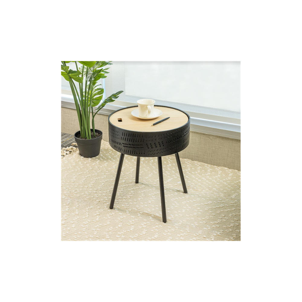 Lift Top Round Side Table