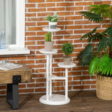 3 Tiered Plant Stand, Bamboo Plant Shelf for Indoor & Outdoor, white