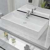 Basin with Faucet Hole Ceramic White 51.5x38.5x15 cm