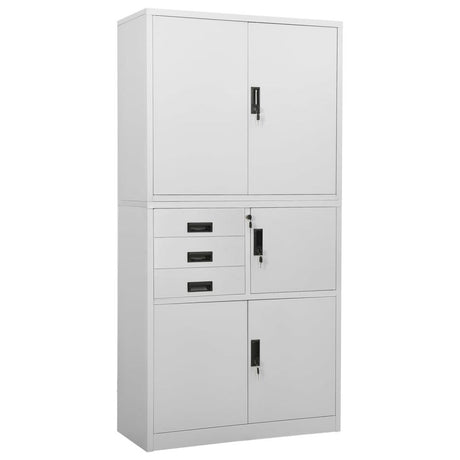 Office Cabinet White 90x40x180 cm Steel