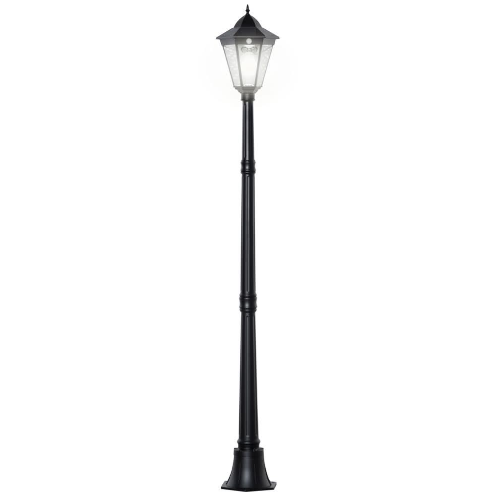 1.9M Garden Lamp Post Light, Outdoor LED Solar Powered Black