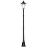 1.9M Garden Lamp Post Light, Outdoor LED Solar Powered Black