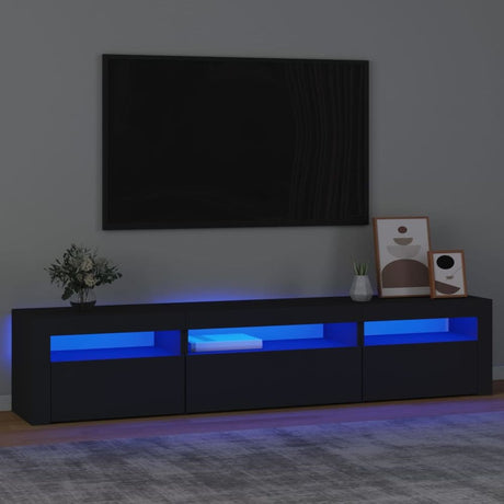 TV Cabinet with LED Lights White 240x35x40 cm