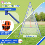 Garden Swing Set for Toddlers, Kids with Seats, Safety Belt, Orange