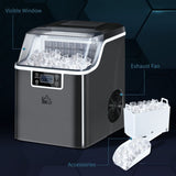 Counter Top Ice Maker Machine with Adjustable Cube Size Scoop Black