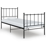 Bed Frame Black Metal 90x200 cm