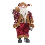 2024 Christmas Santa Claus Toy With Gift Bag Stand Santa Claus Decor Resin Mini Holding Presents Home Navidad Party Ornaments