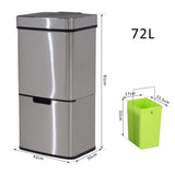 Motion Sensor Rubbish Bin, 3 Compartments Removable Lid Stainless Steel HOMCOM