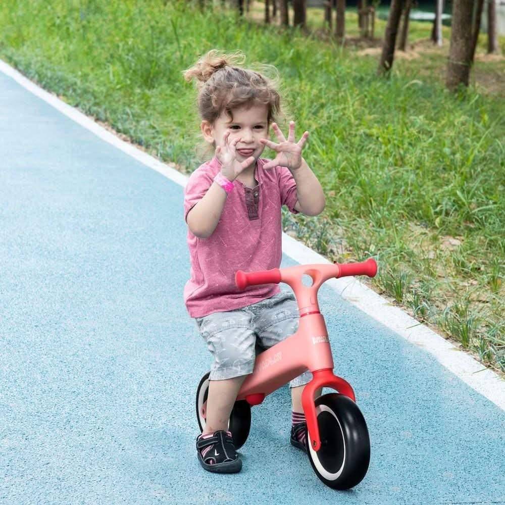 Baby Balance Bike, Children Bike Adjustable Seat, Wide Wheels - Pink