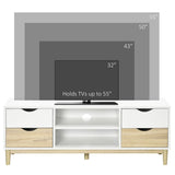 TV Cabinet Stand with 4 Drawers and Storage Shelf for Living Room