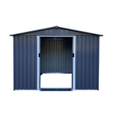 Outdoor Storage Shed 8 x 6 FT Large Metal Tool Sheds, Heavy Duty Storage House with Sliding Doors with Air Vent,Dark Grey