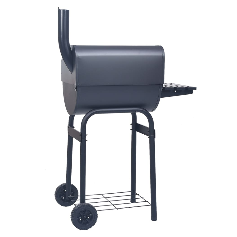 Charcoal BBQ Grill Smoker with Bottom Shelf Black