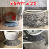 Curved Shower Mat,Anti-Slip Bathroom Carpet Rugs Corner Bath Tub Floor Foot Pads,Washable,Soft Absorbent arc shape bathroom mat