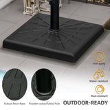 19kg Square Resin Garden Parasol Base for Poles of 32mm, 38mm, 48mm