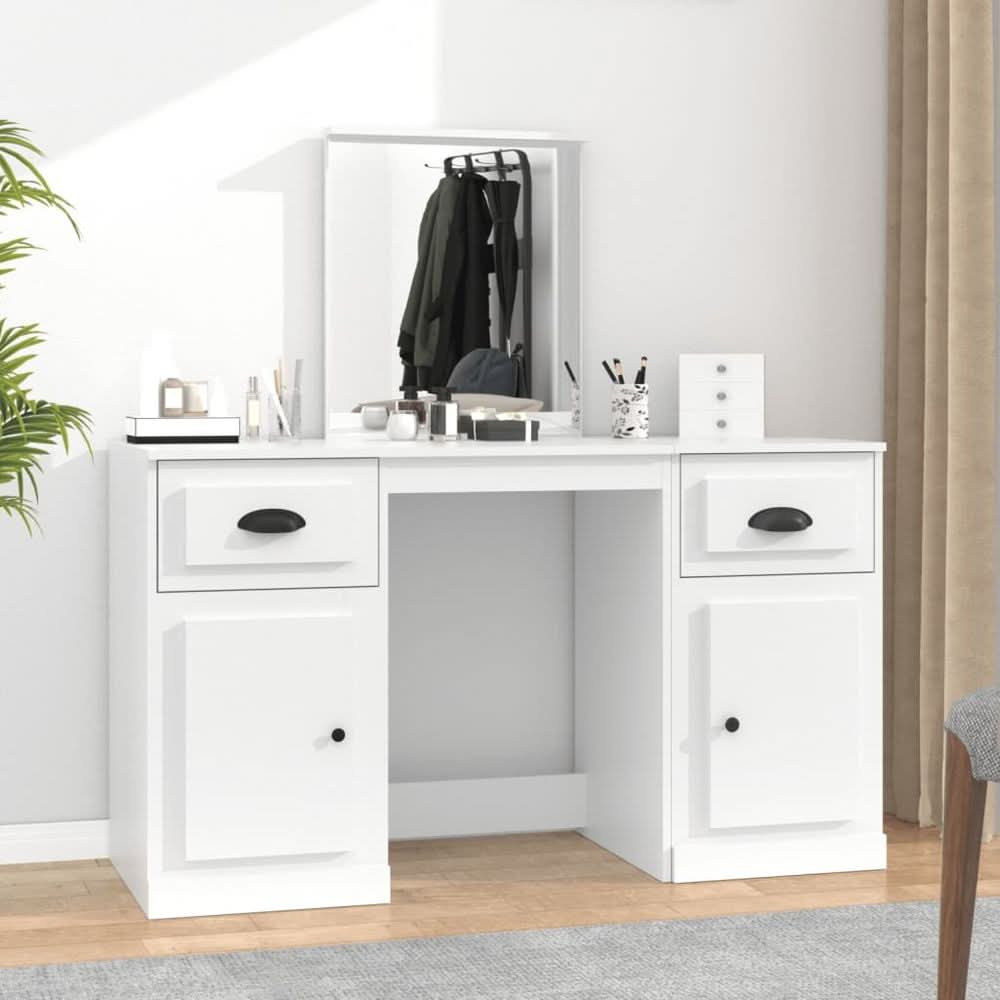 Dressing Table with Mirror White 130x50x132.5 cm