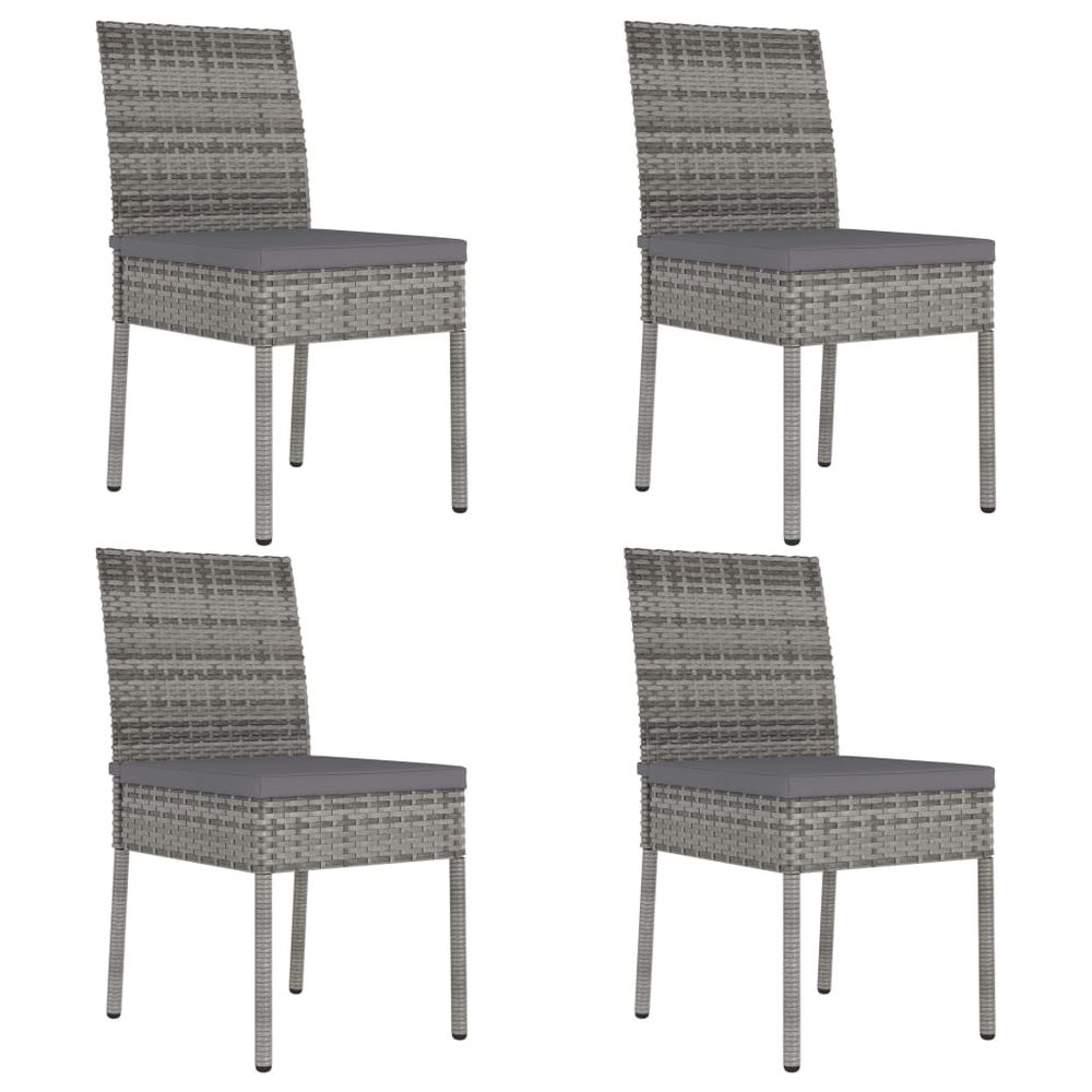 Garden Dining Chairs 4 pcs Poly Rattan Grey