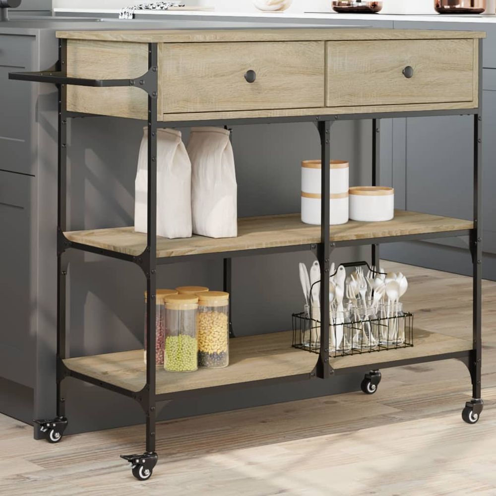 Kitchen Trolley Sonoma Oak 105x42x95 cm Engineered Wood