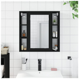 Bathroom Mirror Cabinet Black 60x16x60 cm Engineered Wood